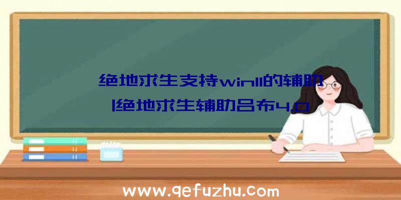 「绝地求生支持win11的辅助」|绝地求生辅助吕布4.0